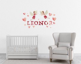 Wall Decal Magic Fairy with PERSONALISED NAME  from ECO Textile re-usable sticker for kids