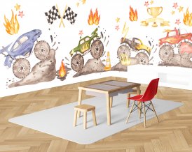 GIANT Monsters Trucks Wall Decal, Monster Wall Decal, Monster Wall Stickers