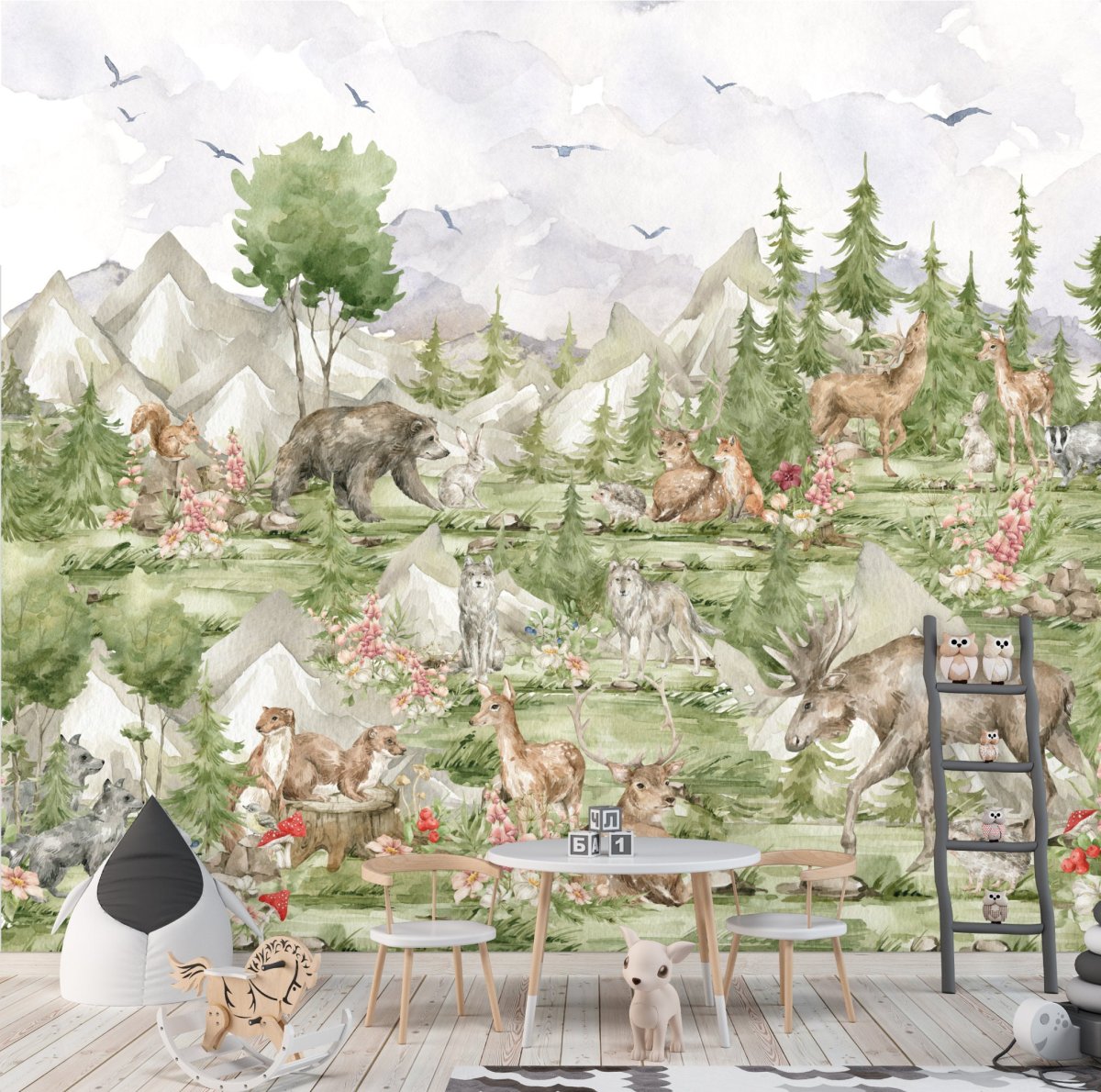 Kids Wallpaper, Mural Magic Forest for Little Hikers,Wallpaper for Boys and Girls, Removable