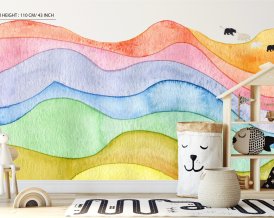 Rainbow Wallpaper peel&stick ECO Textile Wallpaper Fairytale Wallpaper