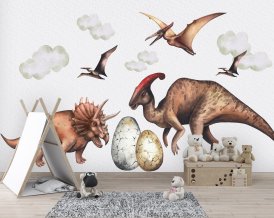 Nálepka s dinosaurami na stenu detský Jurský park