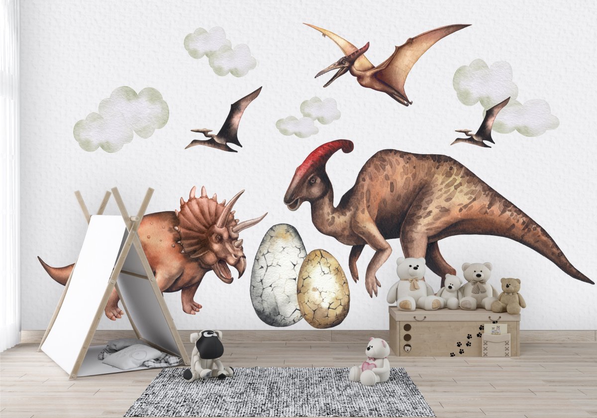 Nálepka s dinosaurami na stenu detský Jurský park