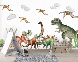 Wall decal jurassic world with Dinosaurs  tyrannosaurus rex for kids  and nursery