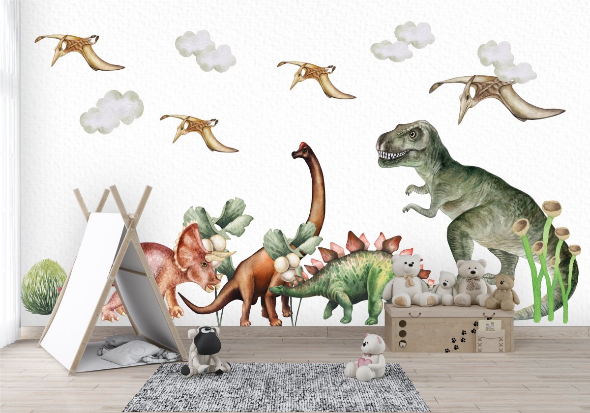 Wall decal jurassic world with Dinosaurs  tyrannosaurus rex for kids  and nursery
