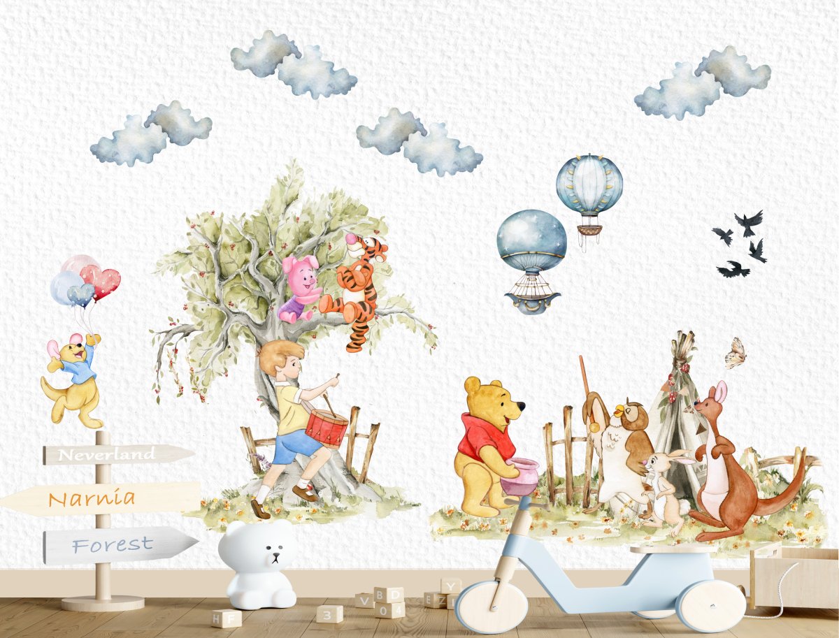 Winnie the Pooh Wall Decal for kids room - Winnie the Pooh Baby Shower Decoration