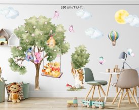 Winnie the Pooh Wall Decal for kids room, wall stickers with Piglet, Tigger, Donkey