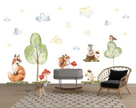 Wall Decal Woodland Animals for Bedroom, Kidsroom