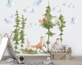 FOREST TREES WALL Decal - Woodland Trees Wall Decal - Woodland Trees Sticker - Forest Trees