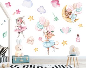 Wall Decal for Kids Room Magic Ballerinas from ECO STICKER Re-useable