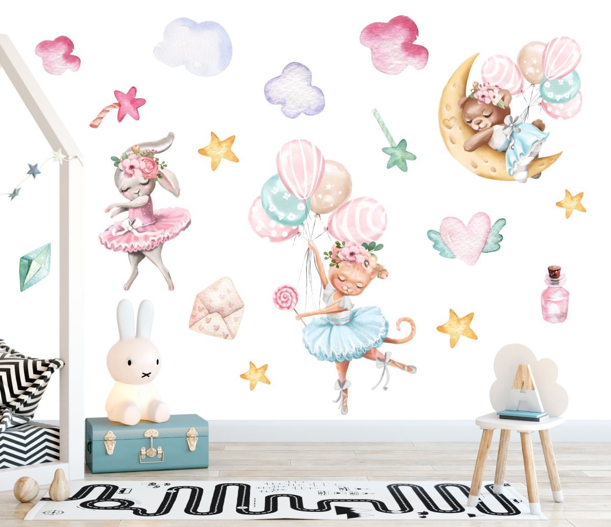 Wall Decal for Kids Room Magic Ballerinas from ECO STICKER Re-useable