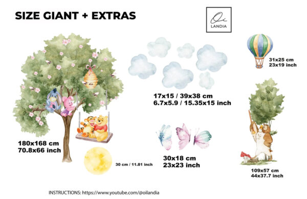 Winnie the Pooh with Friends Wall Decal