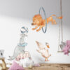 Circus Animals Wall Decal: Lion, Seal, Goose Nursery Decor