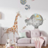 Elephant and Giraffe Circus Wall Decal – Whimsical Nursery Decor
