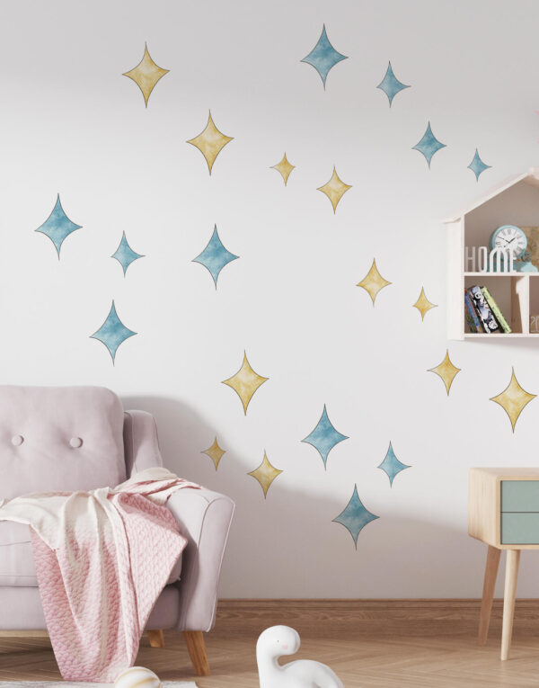 Stars Wall Decal – Night Sky & Galaxy Wall Sticker for Nursery