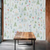 French Meadow Wallpaper with Blue Benjamine Moore