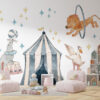 Circus Tent Wall Decal – Reusable Fabric for Nursery & Kids Room