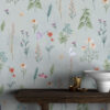 French Meadow Wallpaper with Blue Benjamine Moore