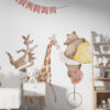 Kangaroo and Giraffe Circus Wall Decal – Whimsical Nursery Decor