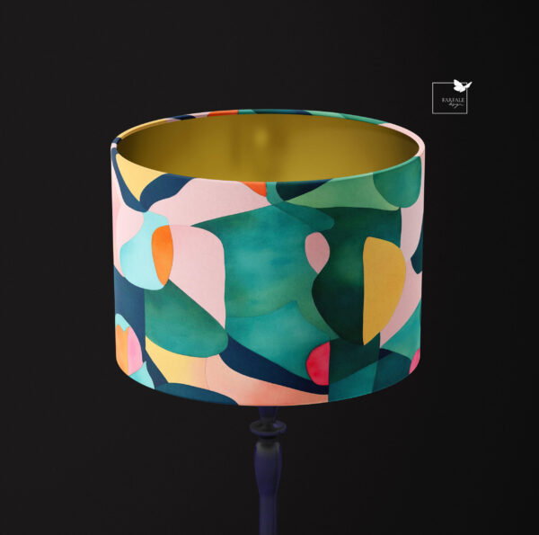 ART DECO Lampshade with colourful geometrical design
