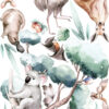 Watercolor Australian Animals Wall Decal Koala Kangaroo Kookaburra Nursery Outback Room Stickers