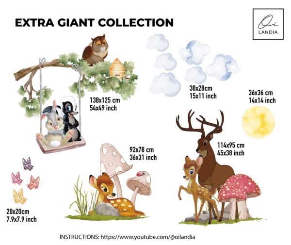 Bambi Nursery Wall Decal: Woodland Animals Fabric Wall Art