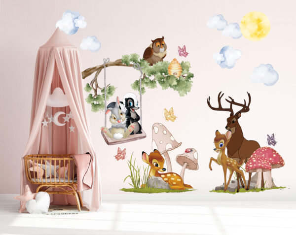 Bambi Nursery Wall Decal: Woodland Animals Fabric Wall Art