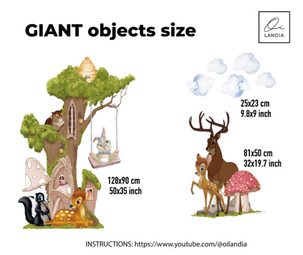 Woodland Bambi Wall Sticker – Nursery & Kids Room Wall Decal