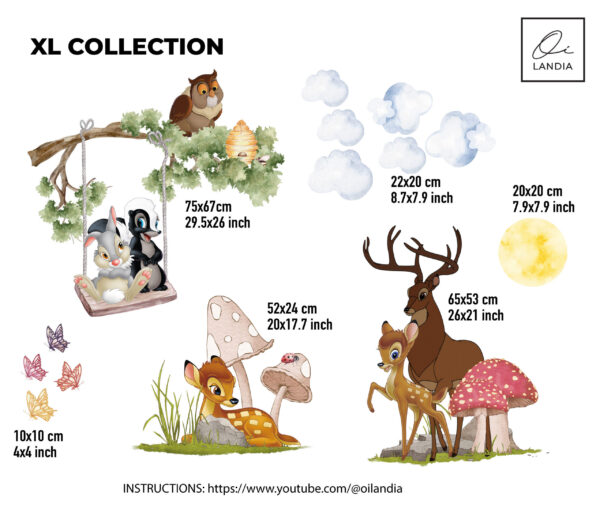 Bambi Nursery Wall Decal: Woodland Animals Fabric Wall Art