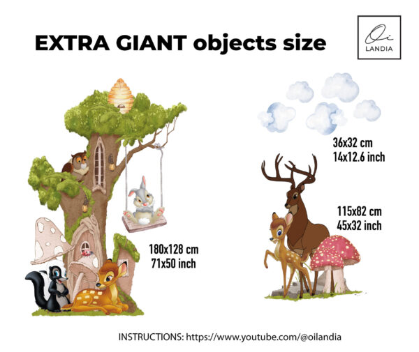 Woodland Bambi Wall Sticker – Nursery & Kids Room Wall Decal