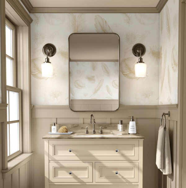 Tender Beige Feathers Wallpaper