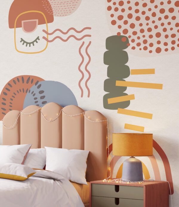BOHO style Abstract shapes, Splash Dots Wall Decal