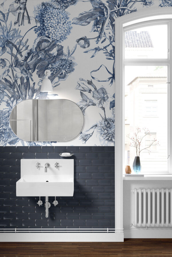 Botanical french floral Wallpaper