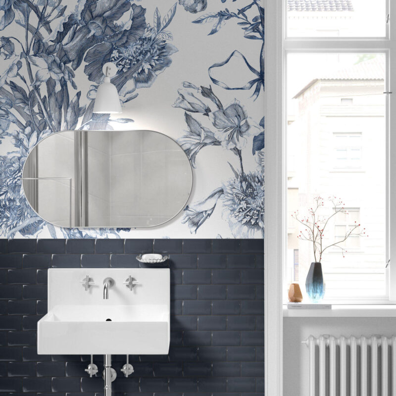 Botanical french floral Wallpaper