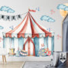 Blue Red Circus Tent Wall Decal with Custom name