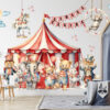 Circus Wall Decals with Teddy Bear – Magical Nursery Decor for Kids