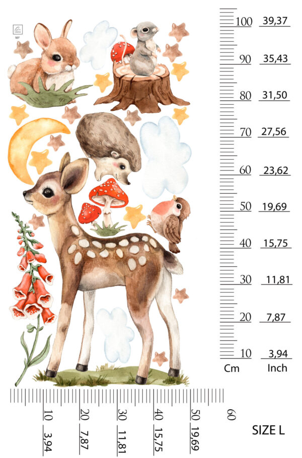 Fairy Forest Animals Wall Decals Magic Woodland Doe Rabbit Nursery Stickers Decor