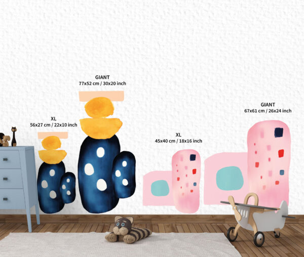 Watercolour Abstract shapes,  Splash Dots Wall Decal