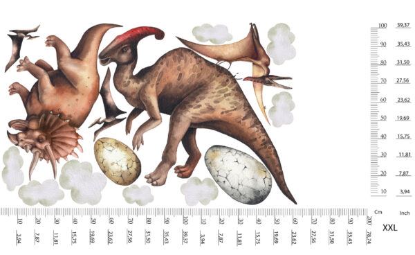 Dinosaur Wall Decal Kids – Triceratops & Parasaurolophus