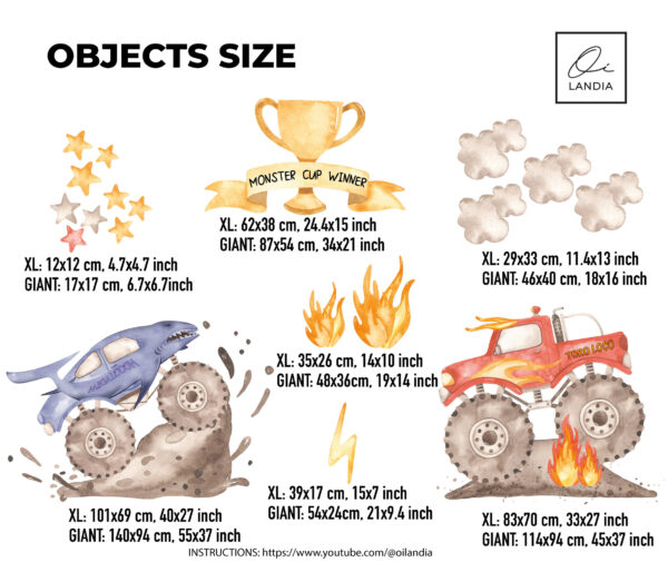 Toro Loco  Monster Trucks Wall Decal for young boys