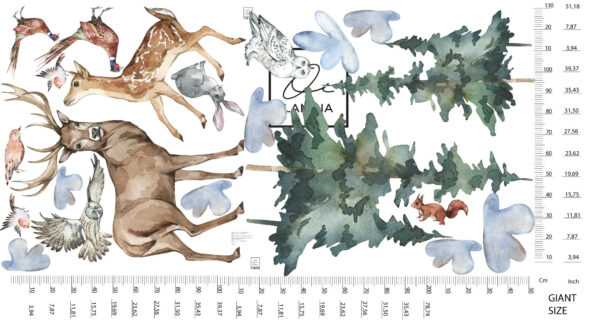 Gentle Doe Deer Wall Decals Forest Nursery Stickers Woodland Fawn Family Decor