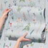 French Meadow Wallpaper with Blue Benjamine Moore