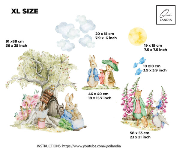 Peter Rabbit Wall Decal – Cute Nursery & Kids Room Decor