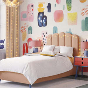 Watercolour Abstract shapes,  Splash Dots Wall Decal