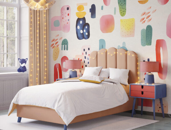 Watercolour Abstract shapes,  Splash Dots Wall Decal