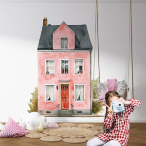 ROSES HOUSE Wall Decal, Colourful Houses Wall Mural