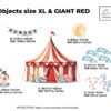 Red Circus Tent Wall Decal – Reusable Fabric for Nursery & Kids Room