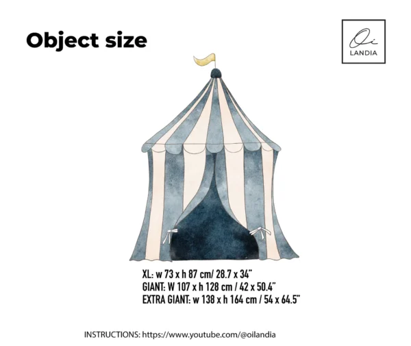 Circus Tent Wall Decal – Reusable Fabric for Nursery & Kids Room