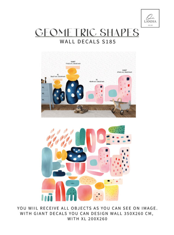 Watercolour Abstract shapes,  Splash Dots Wall Decal