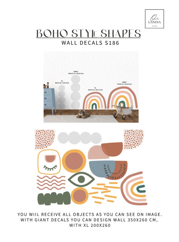 BOHO style Abstract shapes, Splash Dots Wall Decal