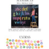 Rainbow LOWERCASE LETTERS Wall decal with colour letters